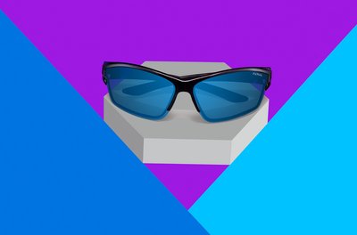 Moderne Produktfotografie in Nürnberg Sonnenbrille mit Pop-Art Designkomposition