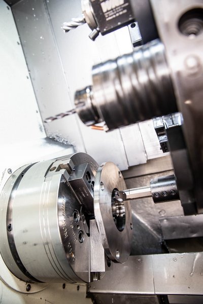 Drehbank Detailaufnahme – Produktion Nürnberg
